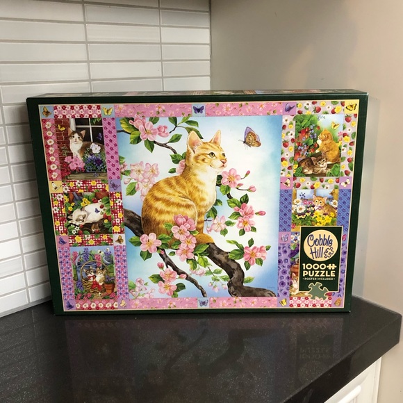 Cobble Hill Blossoms and Kittens 1000 piece puzzle - Picture 1 of 9